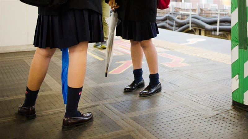 Japanese schoolgirls sexually aroused