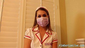 Surgical masked girl giving blowjob