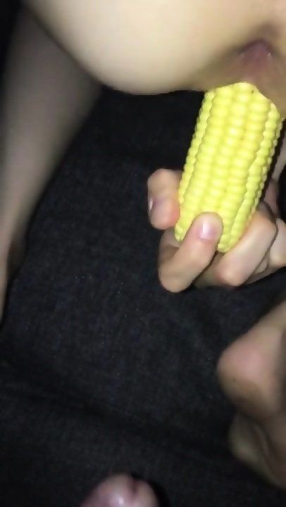 Friend herself with corn