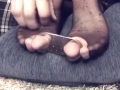 best of Feet toes cuffed tickled nylon