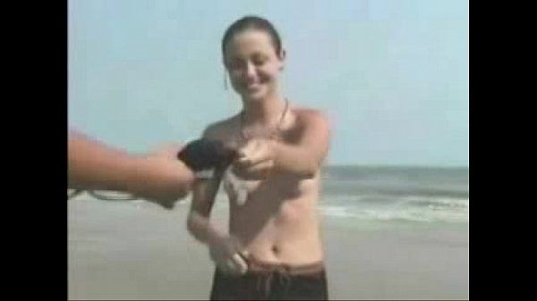 Girl loses strips beach