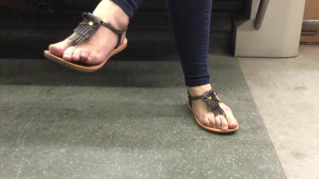 Candid legs feet metro mature