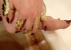 Long gold nails