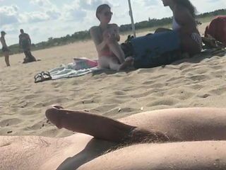 Nudist japanese handjob cock on beach