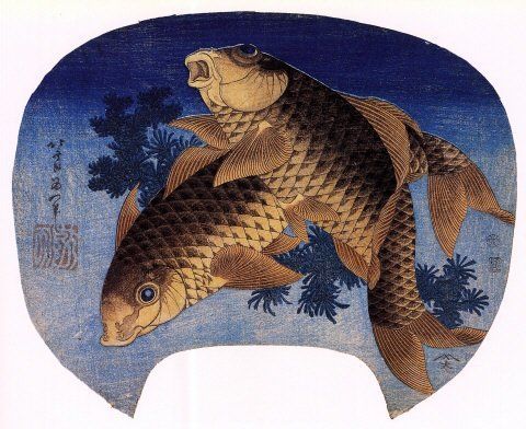 Asian carp motif plate