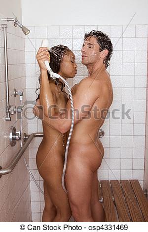 Woman naked iin the shower
