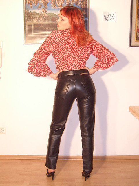 German girl in leather