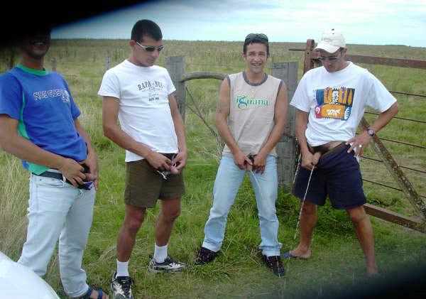 Outdoor group piss video Group