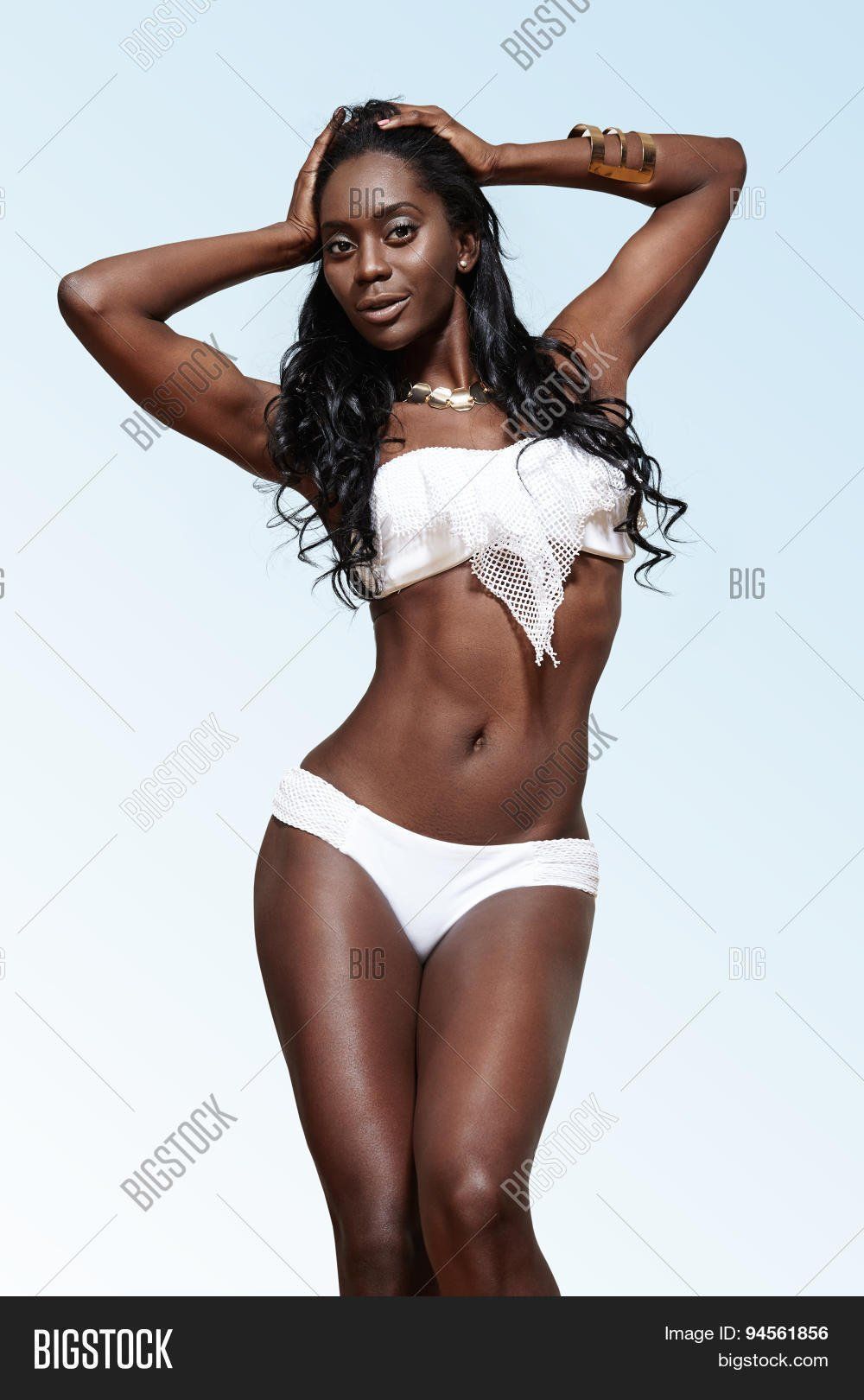 Black women wearing bikini