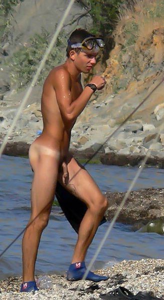 Boy and young nudist