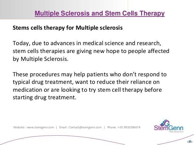 Adult stem cells multiple sclerosis Stem cells