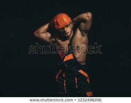 Construction fetish muscle worker