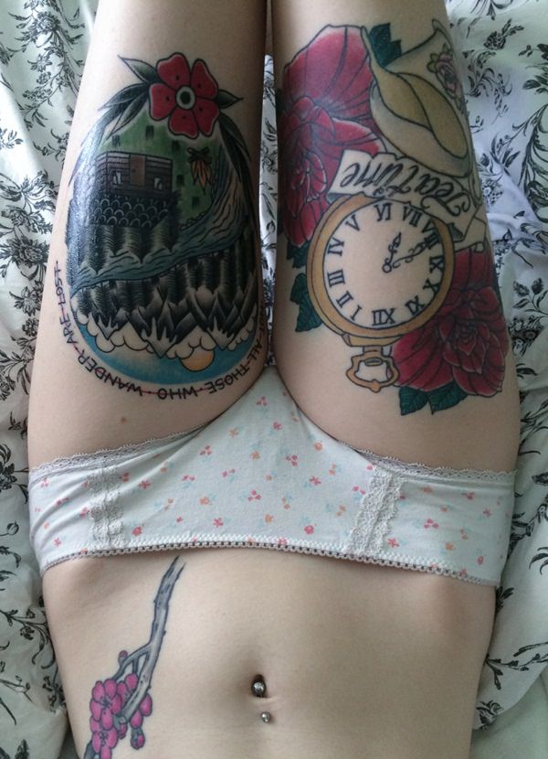 Tattoo leg spread pics