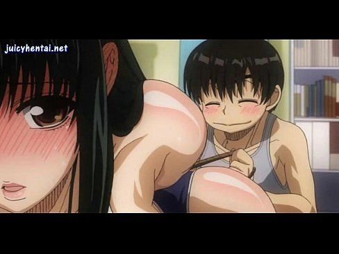 Bondaged anime girl getting teased