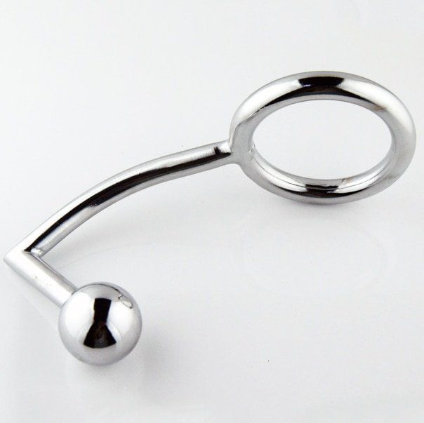 Stainless steel anal intruder cock ring Anal