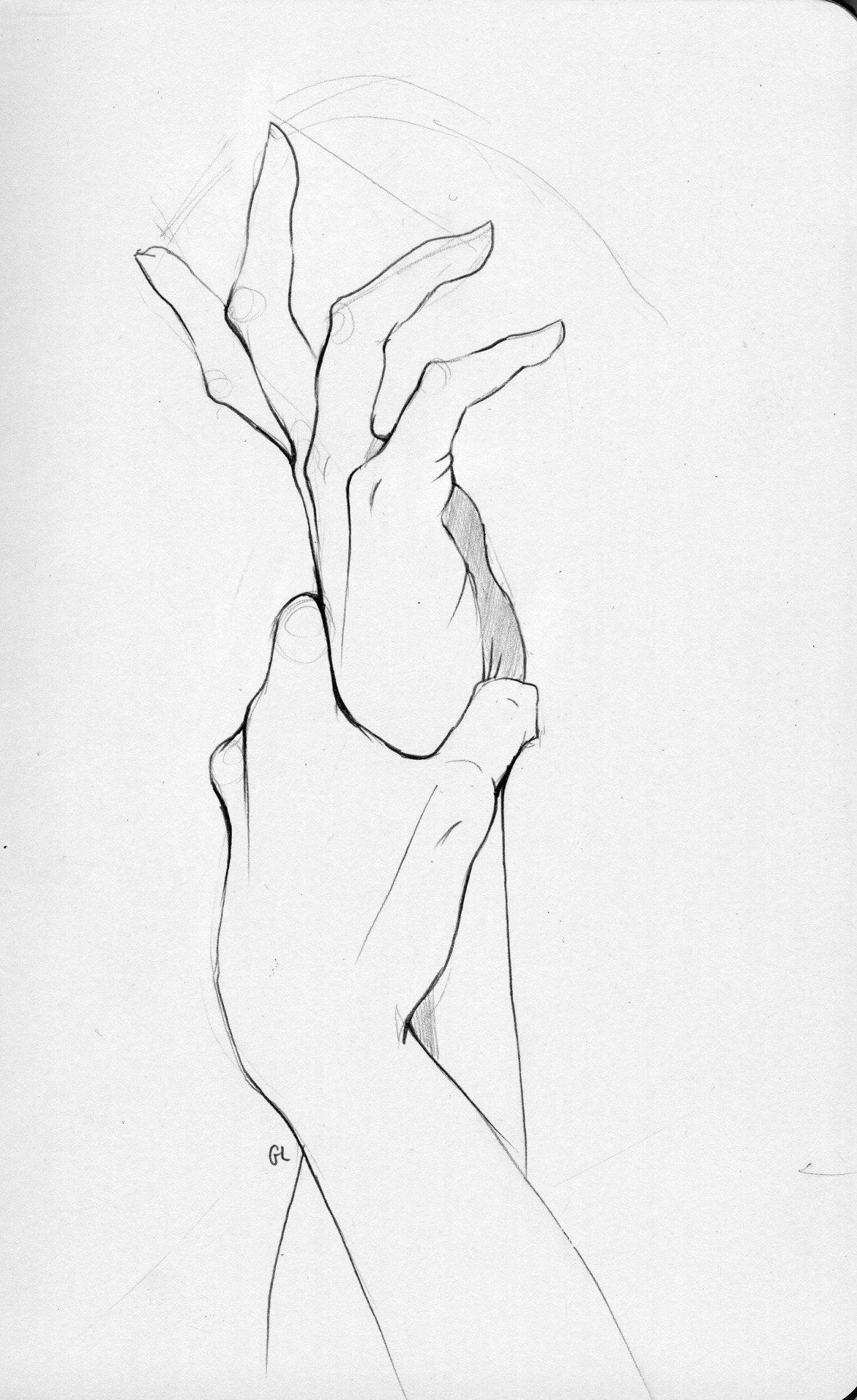 Naked people reaching hands