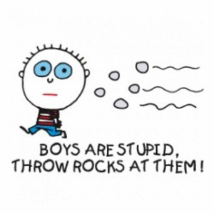 Boys suck throw rocks