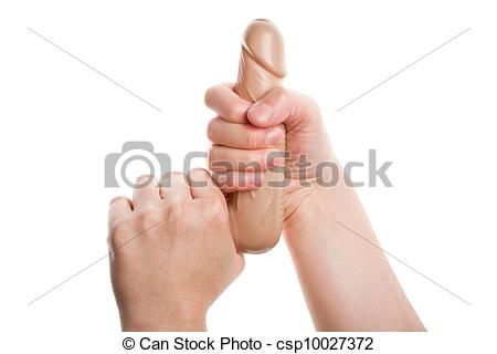 Holding penis in hand