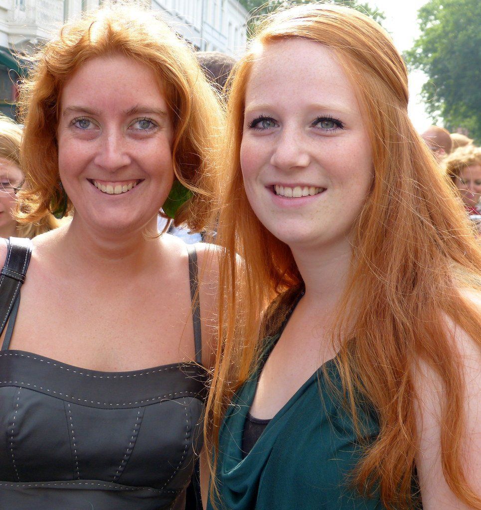 Mother and redhead daughter