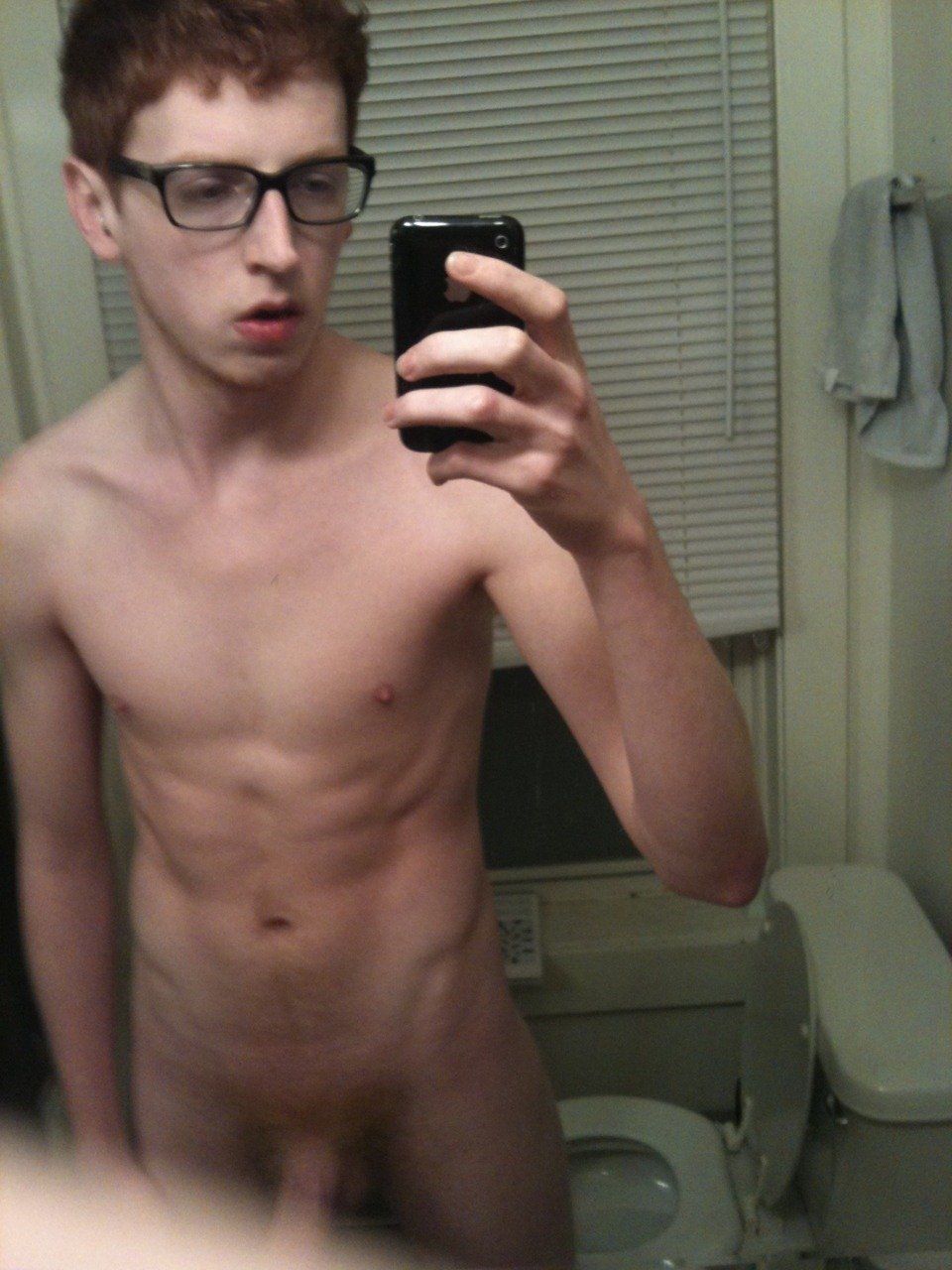 King K. reccomend Naked nerd teen on mirror