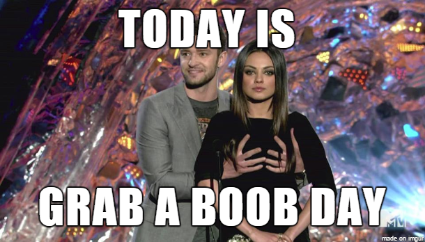 National grab a boob day