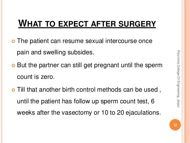Vasectomy follow-up sperm count