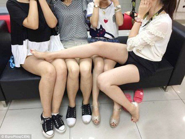 Women spreading their thighs
